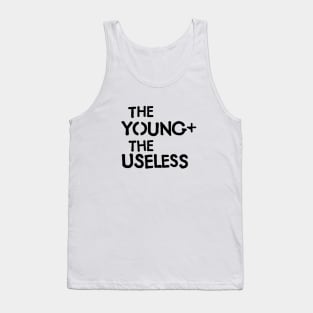 The Young and the Useless Grafitti Stencil Logo Black Tank Top